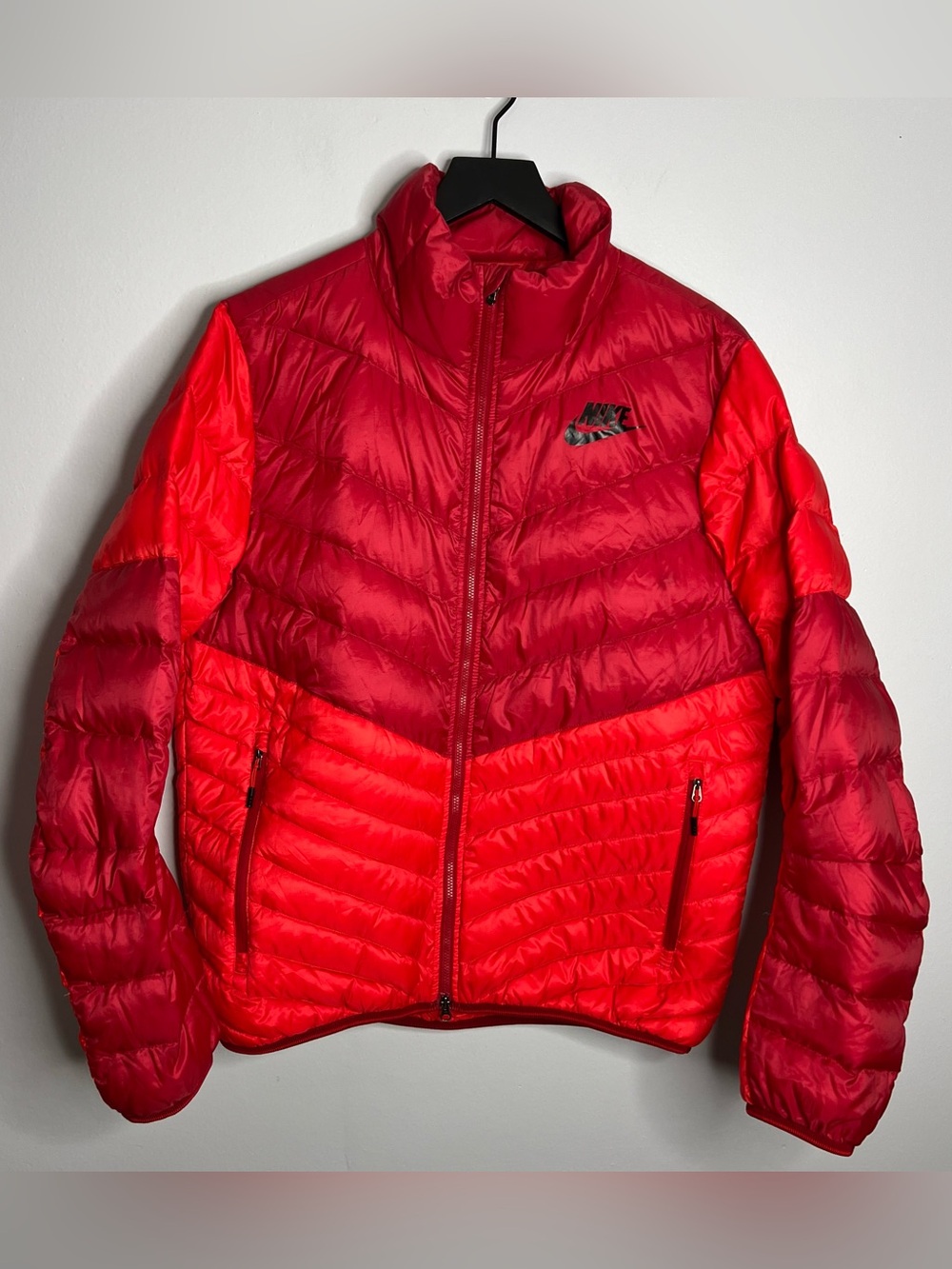 Nike Cascade Down Jacket Mens Large Red Puffer Lightweight